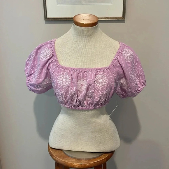 NWT!! Free People - Lotus Set Dress (Top Only) - Orchid/White Combo - Size XS - Picture 4 of 10